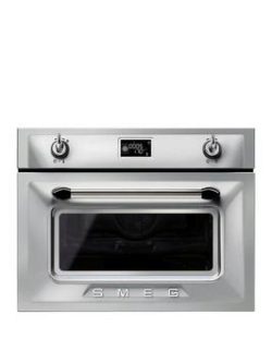 Smeg Sf4920Mcx 45Cm Built In Compact Combination Microwave Oven